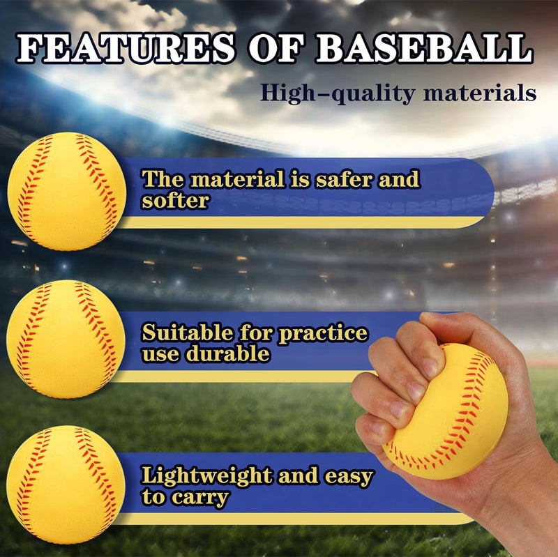 Bac-kitchen 4 Pack Foam Baseballs Practice softballs 9 inch Training Soft Baseballs Batting Hitting Fielding Indoor Outdoor - Image 3
